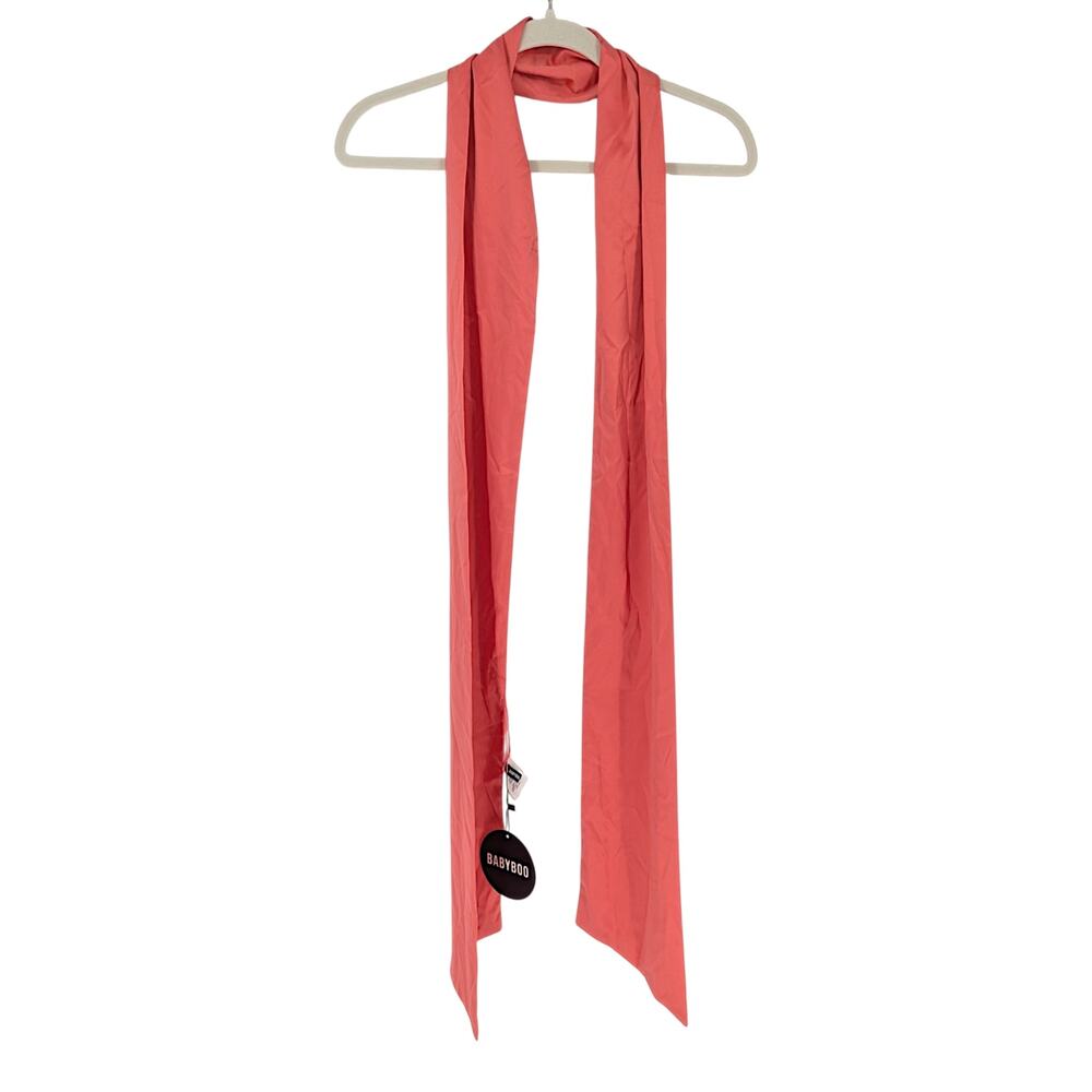 Babyboo Sybil Coral Pink Long Skinny Scarf One Size NWT - Picture 2 of 3